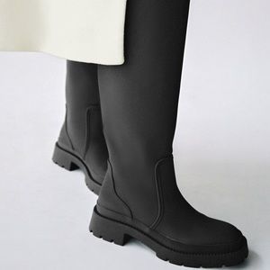 Brand new w tags black tall rubberized boots
